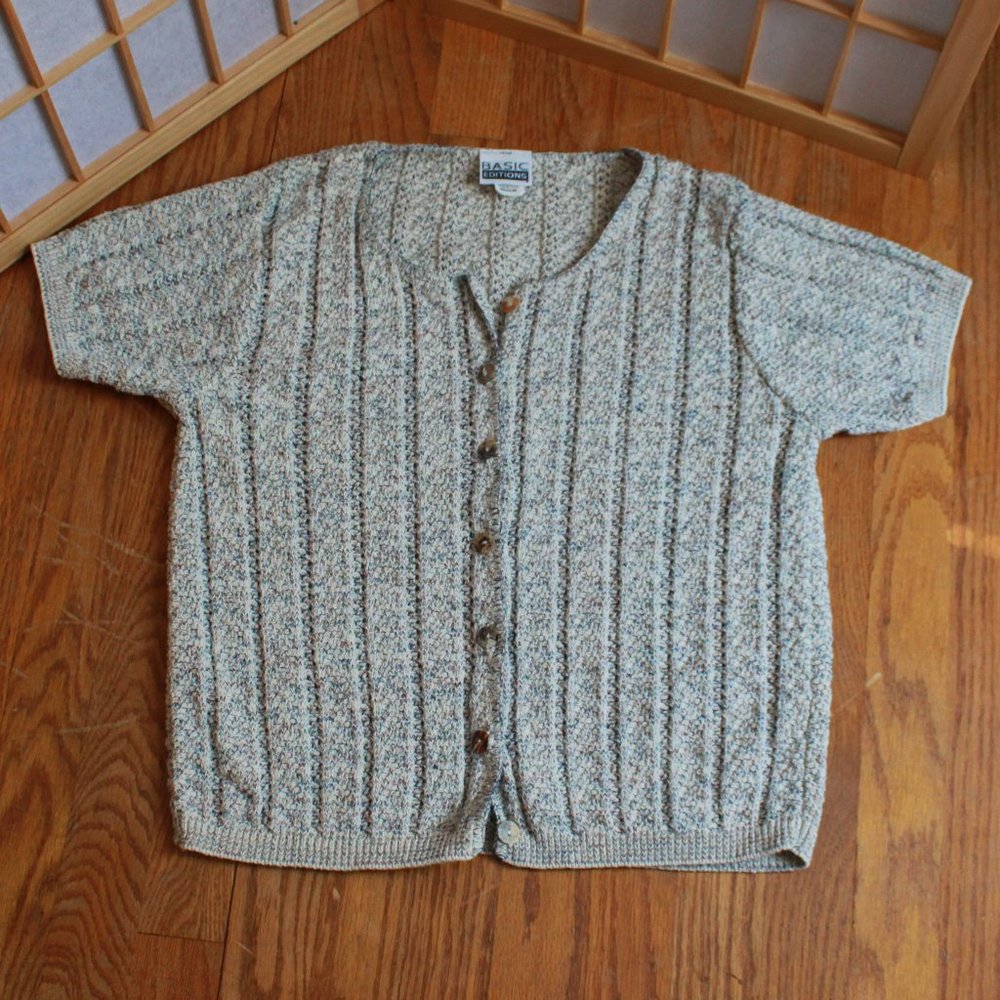 Vintage Basic Editions Button Down Cardigan Sweat… - image 1